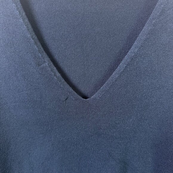 Olivaceous Teal Green Ruffled Sleeve Knit Dress With V-Neck Back & High Neckline - Picture 3 of 16